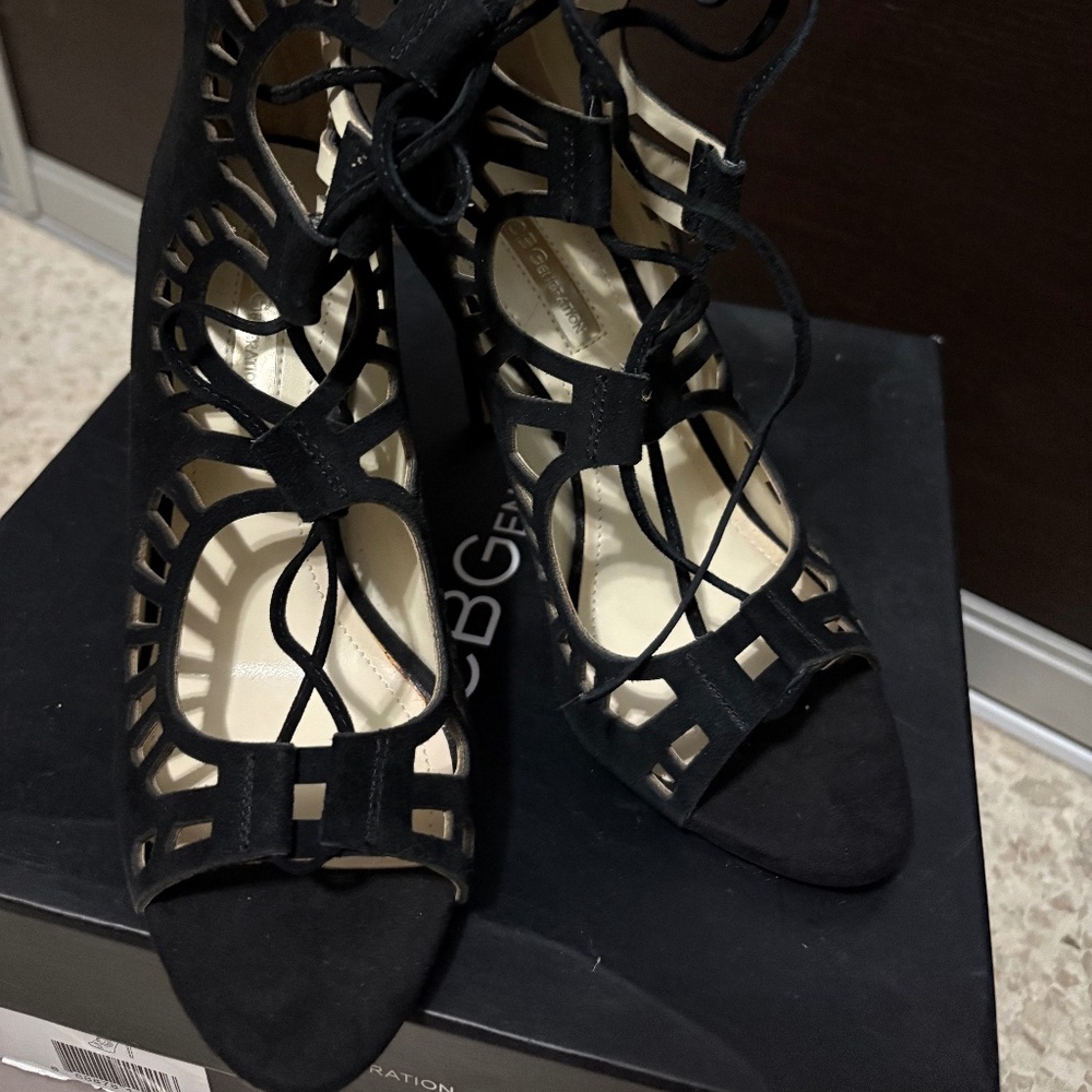 BCBG heeled lace up bootie